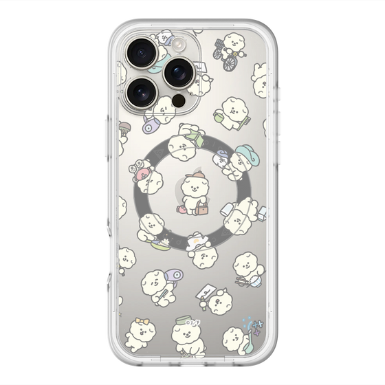 スリムプロテクションプレミアムケース with MagSafe［ もっさりもさお - もさおがいっぱい - クリア ］