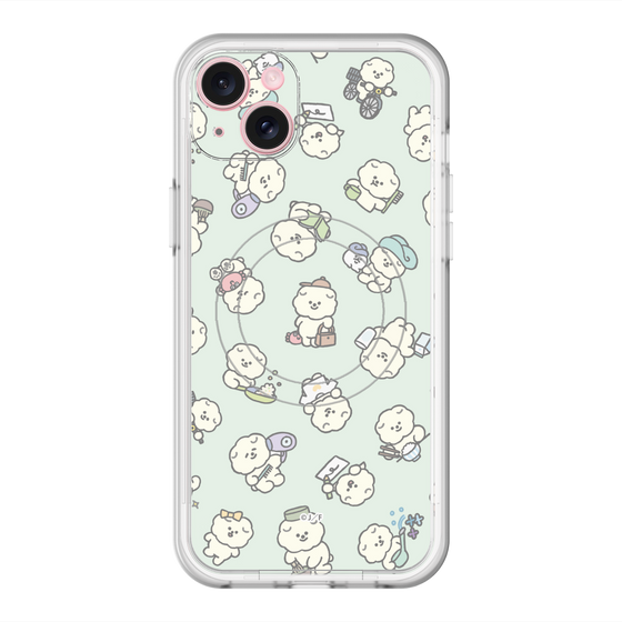 スリムプロテクションプレミアムケース with MagSafe［ もっさりもさお - もさおがいっぱい - グリーン ］