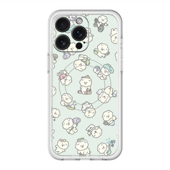 スリムプロテクションプレミアムケース with MagSafe［ もっさりもさお - もさおがいっぱい - グリーン ］