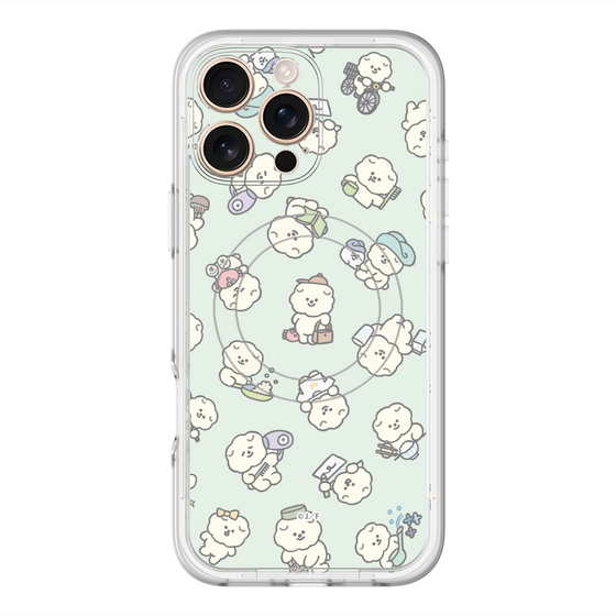 スリムプロテクションプレミアムケース with MagSafe［ もっさりもさお - もさおがいっぱい - グリーン ］