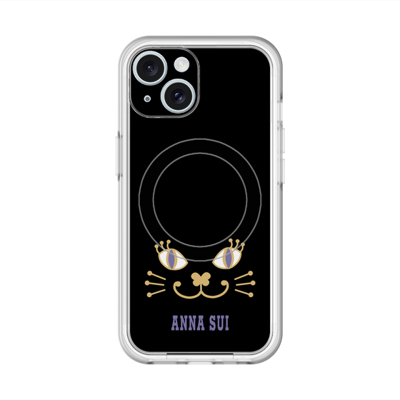 スリムプロテクションプレミアムケース with MagSafe［ ANNA SUI - フェイス - ブラック ］