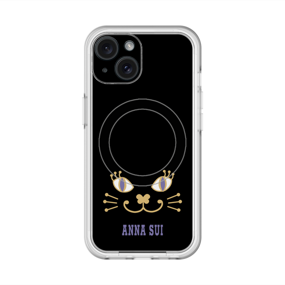 スリムプロテクションプレミアムケース with MagSafe［ ANNA SUI - フェイス - ブラック ］