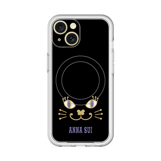 スリムプロテクションプレミアムケース with MagSafe［ ANNA SUI - フェイス - ブラック ］