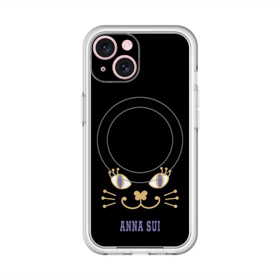 スリムプロテクションプレミアムケース with MagSafe［ ANNA SUI - フェイス - ブラック ］