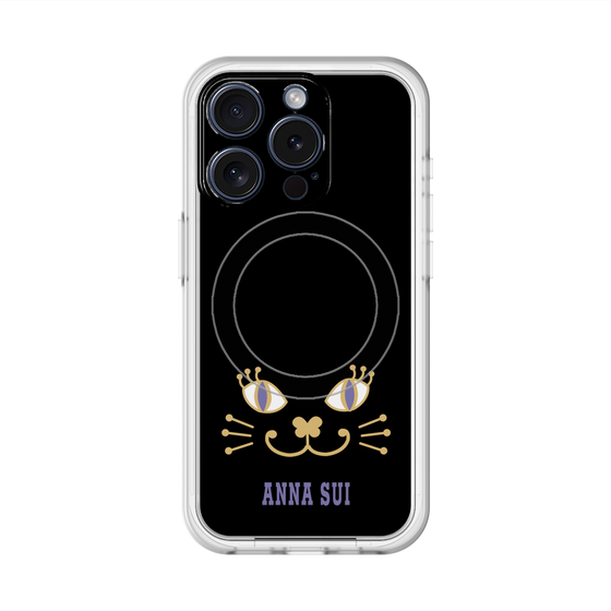 スリムプロテクションプレミアムケース with MagSafe［ ANNA SUI - フェイス - ブラック ］
