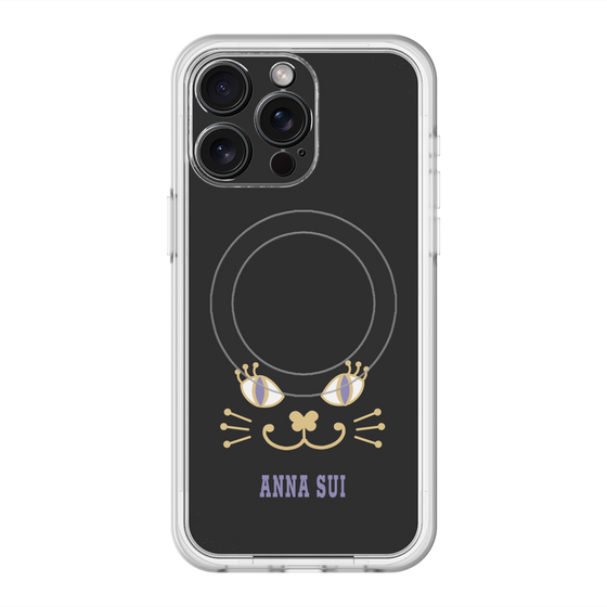 スリムプロテクションプレミアムケース with MagSafe［ ANNA SUI - フェイス - ブラック ］