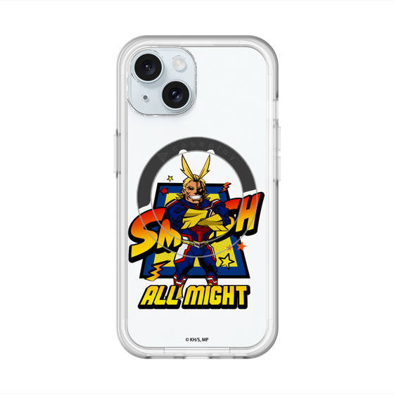 スリムプロテクションプレミアムケース with MagSafe［ 僕のヒーローアカデミア - ミニキャラ - オールマイト ］