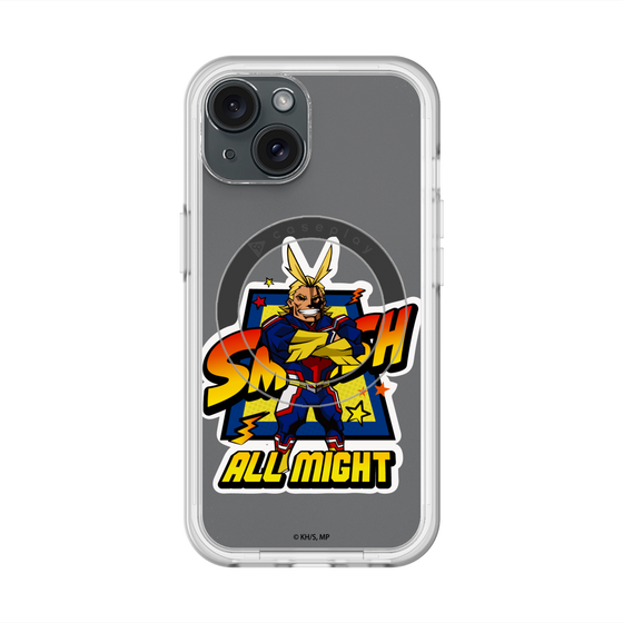 スリムプロテクションプレミアムケース with MagSafe［ 僕のヒーローアカデミア - ミニキャラ - オールマイト ］