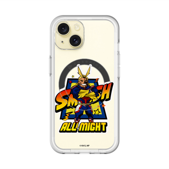 スリムプロテクションプレミアムケース with MagSafe［ 僕のヒーローアカデミア - ミニキャラ - オールマイト ］