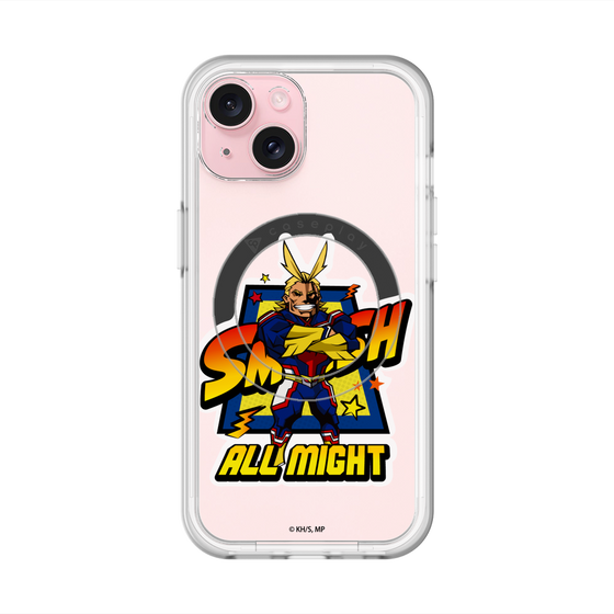 スリムプロテクションプレミアムケース with MagSafe［ 僕のヒーローアカデミア - ミニキャラ - オールマイト ］