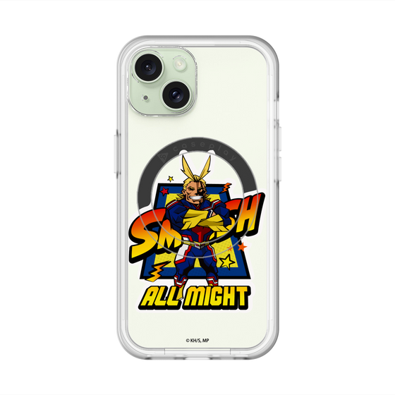 スリムプロテクションプレミアムケース with MagSafe［ 僕のヒーローアカデミア - ミニキャラ - オールマイト ］
