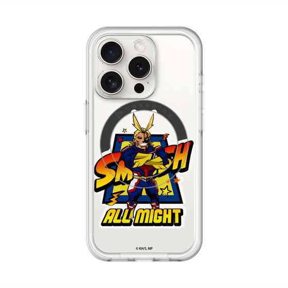 スリムプロテクションプレミアムケース with MagSafe［ 僕のヒーローアカデミア - ミニキャラ - オールマイト ］