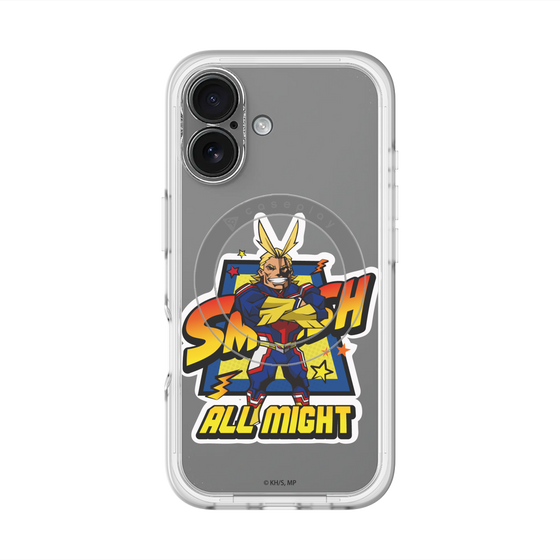 スリムプロテクションプレミアムケース with MagSafe［ 僕のヒーローアカデミア - ミニキャラ - オールマイト ］