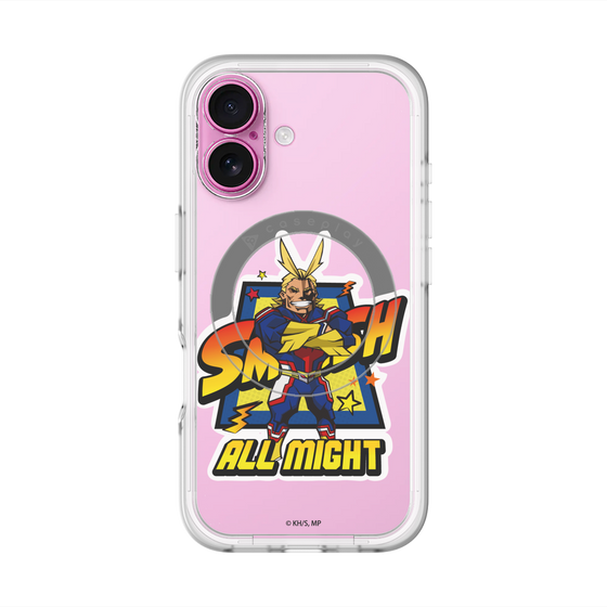 スリムプロテクションプレミアムケース with MagSafe［ 僕のヒーローアカデミア - ミニキャラ - オールマイト ］