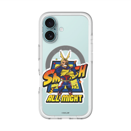 スリムプロテクションプレミアムケース with MagSafe［ 僕のヒーローアカデミア - ミニキャラ - オールマイト ］