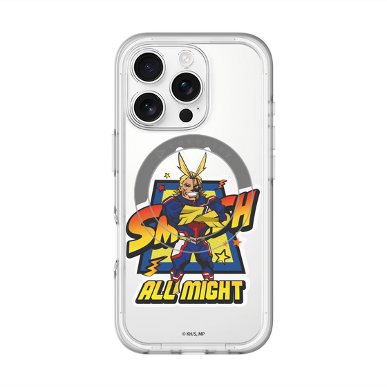 スリムプロテクションプレミアムケース with MagSafe［ 僕のヒーローアカデミア - ミニキャラ - オールマイト ］