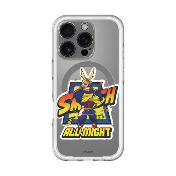 スリムプロテクションプレミアムケース with MagSafe［ 僕のヒーローアカデミア - ミニキャラ - オールマイト ］