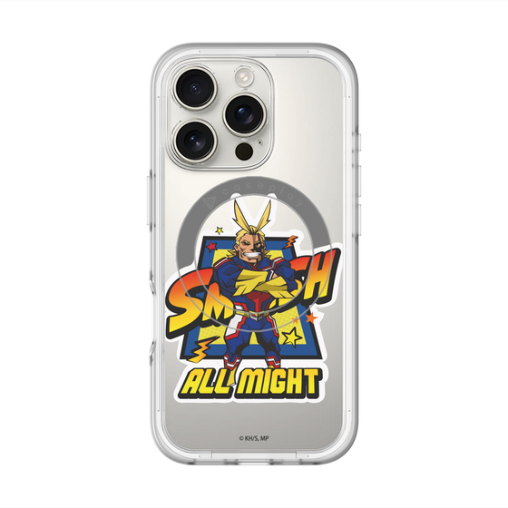 スリムプロテクションプレミアムケース with MagSafe［ 僕のヒーローアカデミア - ミニキャラ - オールマイト ］