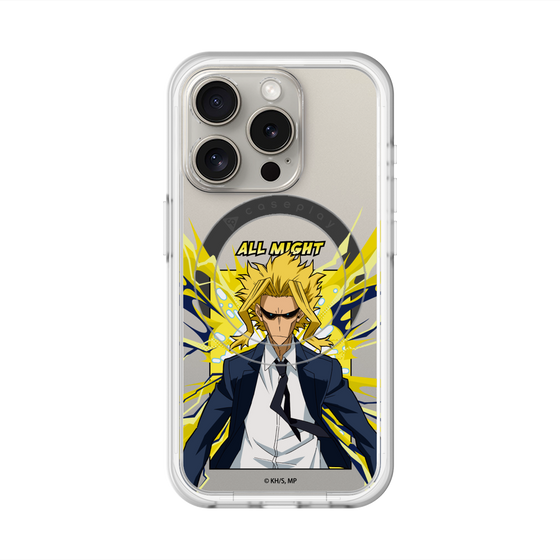 スリムプロテクションプレミアムケース with MagSafe［ 僕のヒーローアカデミア - ポップ -オールマイト ］