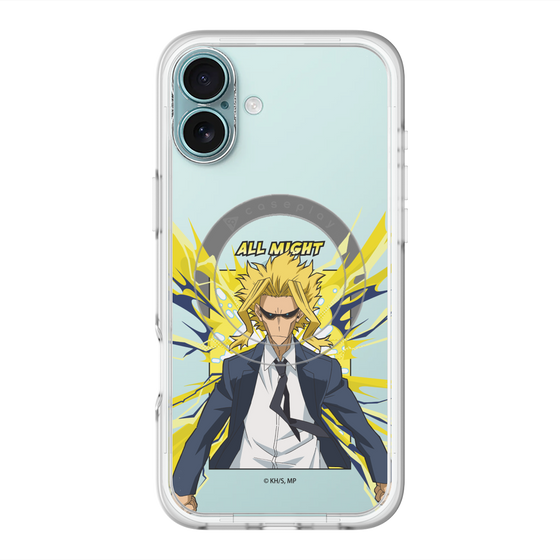 スリムプロテクションプレミアムケース with MagSafe［ 僕のヒーローアカデミア - ポップ -オールマイト ］