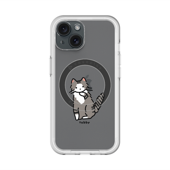 スリムプロテクションプレミアムケース with MagSafe［ オリジナル - CASEPLAYネコ - tabby ］