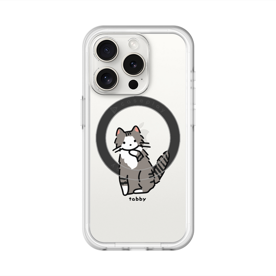スリムプロテクションプレミアムケース with MagSafe［ オリジナル - CASEPLAYネコ - tabby ］