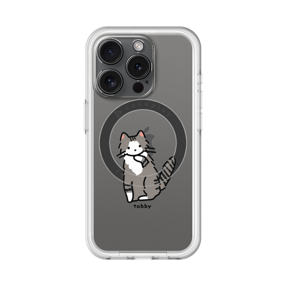 スリムプロテクションプレミアムケース with MagSafe［ オリジナル - CASEPLAYネコ - tabby ］