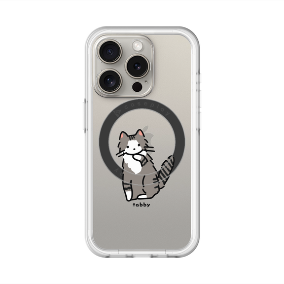 スリムプロテクションプレミアムケース with MagSafe［ オリジナル - CASEPLAYネコ - tabby ］