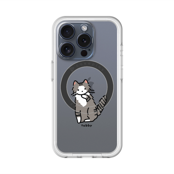 スリムプロテクションプレミアムケース with MagSafe［ オリジナル - CASEPLAYネコ - tabby ］