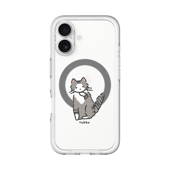 スリムプロテクションプレミアムケース with MagSafe［ オリジナル - CASEPLAYネコ - tabby ］