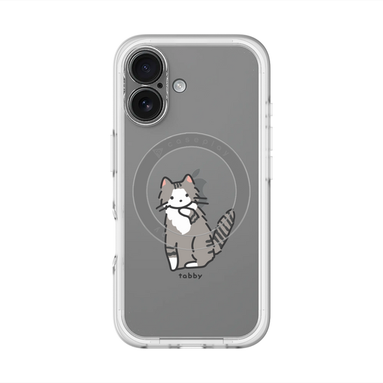 スリムプロテクションプレミアムケース with MagSafe［ オリジナル - CASEPLAYネコ - tabby ］