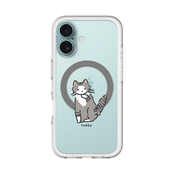 スリムプロテクションプレミアムケース with MagSafe［ オリジナル - CASEPLAYネコ - tabby ］