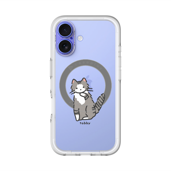 スリムプロテクションプレミアムケース with MagSafe［ オリジナル - CASEPLAYネコ - tabby ］
