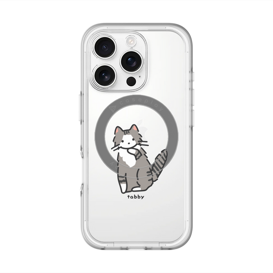 スリムプロテクションプレミアムケース with MagSafe［ オリジナル - CASEPLAYネコ - tabby ］