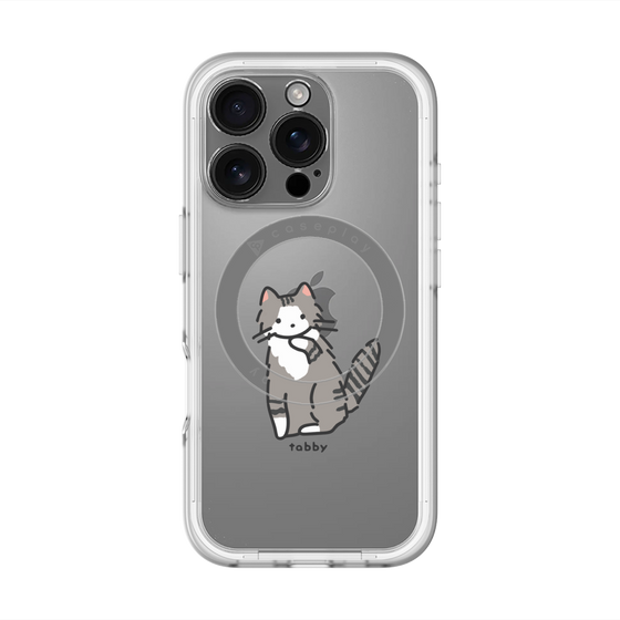スリムプロテクションプレミアムケース with MagSafe［ オリジナル - CASEPLAYネコ - tabby ］