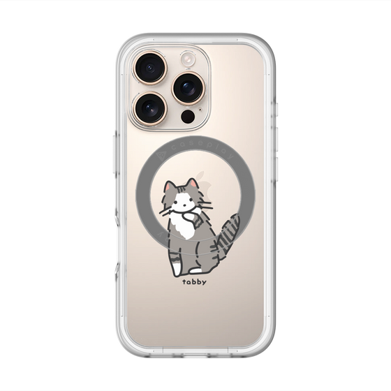 スリムプロテクションプレミアムケース with MagSafe［ オリジナル - CASEPLAYネコ - tabby ］