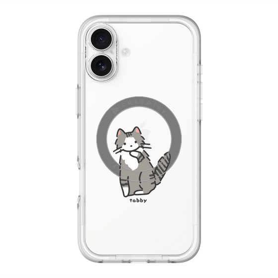 スリムプロテクションプレミアムケース with MagSafe［ オリジナル - CASEPLAYネコ - tabby ］