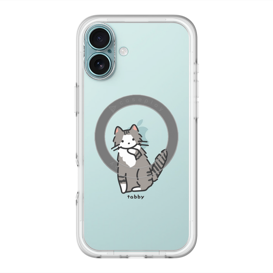 スリムプロテクションプレミアムケース with MagSafe［ オリジナル - CASEPLAYネコ - tabby ］