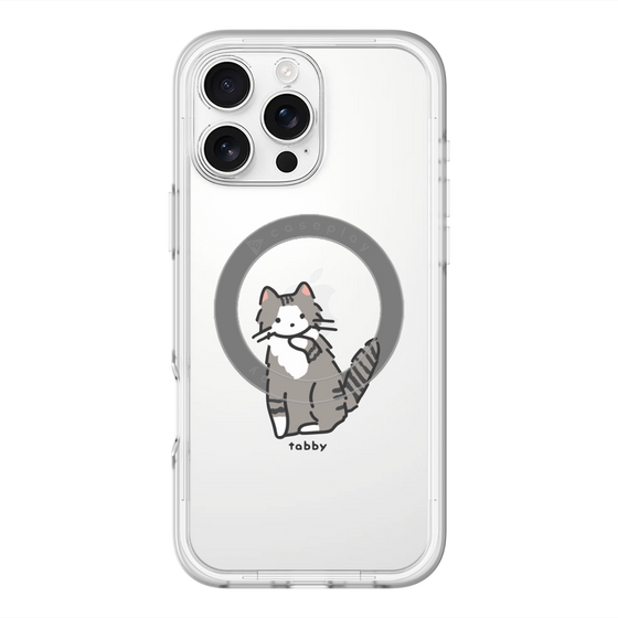 スリムプロテクションプレミアムケース with MagSafe［ オリジナル - CASEPLAYネコ - tabby ］