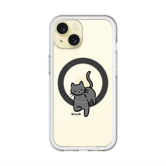 スリムプロテクションプレミアムケース with MagSafe［ オリジナル - CASEPLAYネコ - black ］
