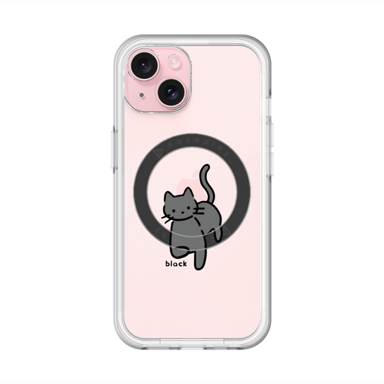 スリムプロテクションプレミアムケース with MagSafe［ オリジナル - CASEPLAYネコ - black ］