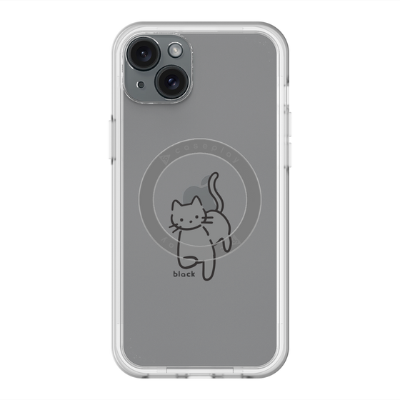 スリムプロテクションプレミアムケース with MagSafe［ オリジナル - CASEPLAYネコ - black ］