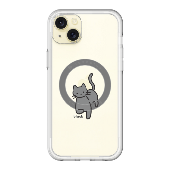 スリムプロテクションプレミアムケース with MagSafe［ オリジナル - CASEPLAYネコ - black ］