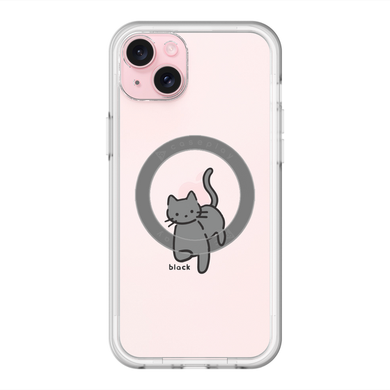 スリムプロテクションプレミアムケース with MagSafe［ オリジナル - CASEPLAYネコ - black ］
