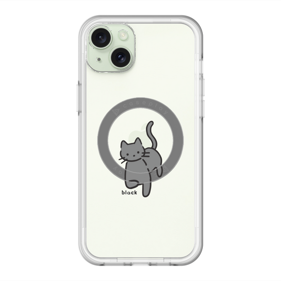 スリムプロテクションプレミアムケース with MagSafe［ オリジナル - CASEPLAYネコ - black ］