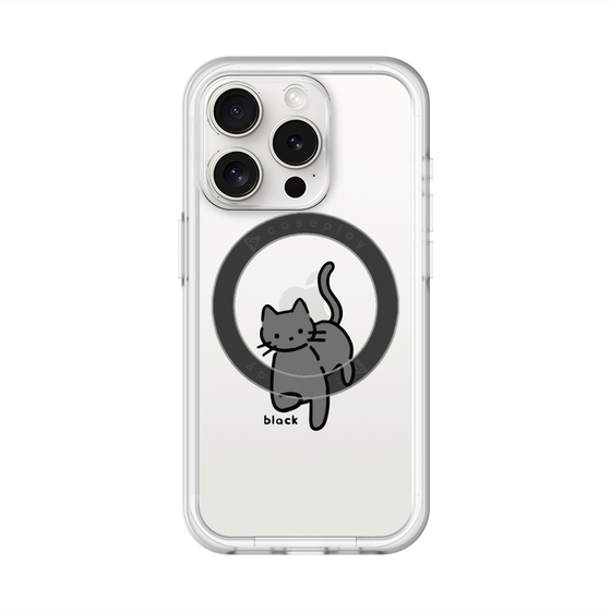 スリムプロテクションプレミアムケース with MagSafe［ オリジナル - CASEPLAYネコ - black ］