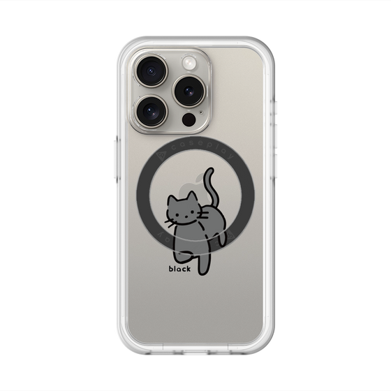 スリムプロテクションプレミアムケース with MagSafe［ オリジナル - CASEPLAYネコ - black ］