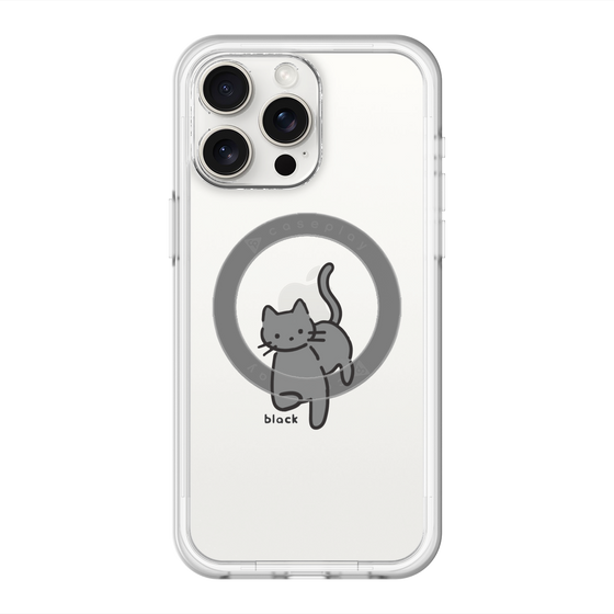 スリムプロテクションプレミアムケース with MagSafe［ オリジナル - CASEPLAYネコ - black ］
