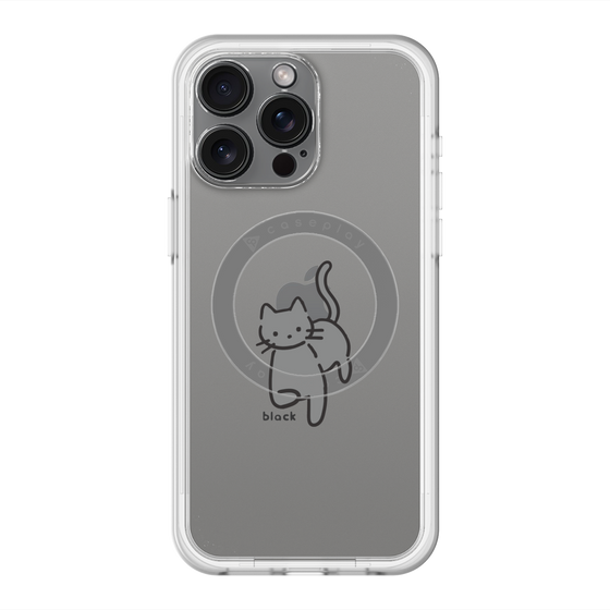 スリムプロテクションプレミアムケース with MagSafe［ オリジナル - CASEPLAYネコ - black ］