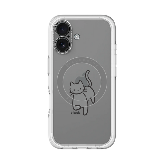 スリムプロテクションプレミアムケース with MagSafe［ オリジナル - CASEPLAYネコ - black ］